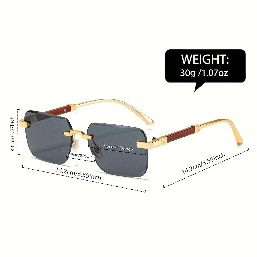 Elegant Unisex Gradient Frameless Fashion Glasses stylish Dark Lenses
