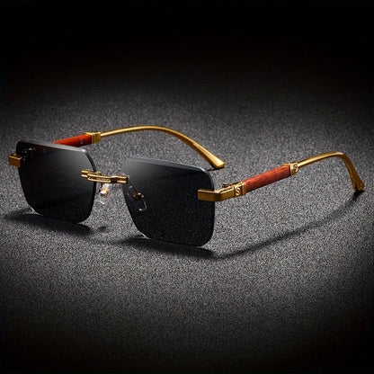 Elegant Unisex Gradient Frameless Fashion Glasses stylish Dark Lenses